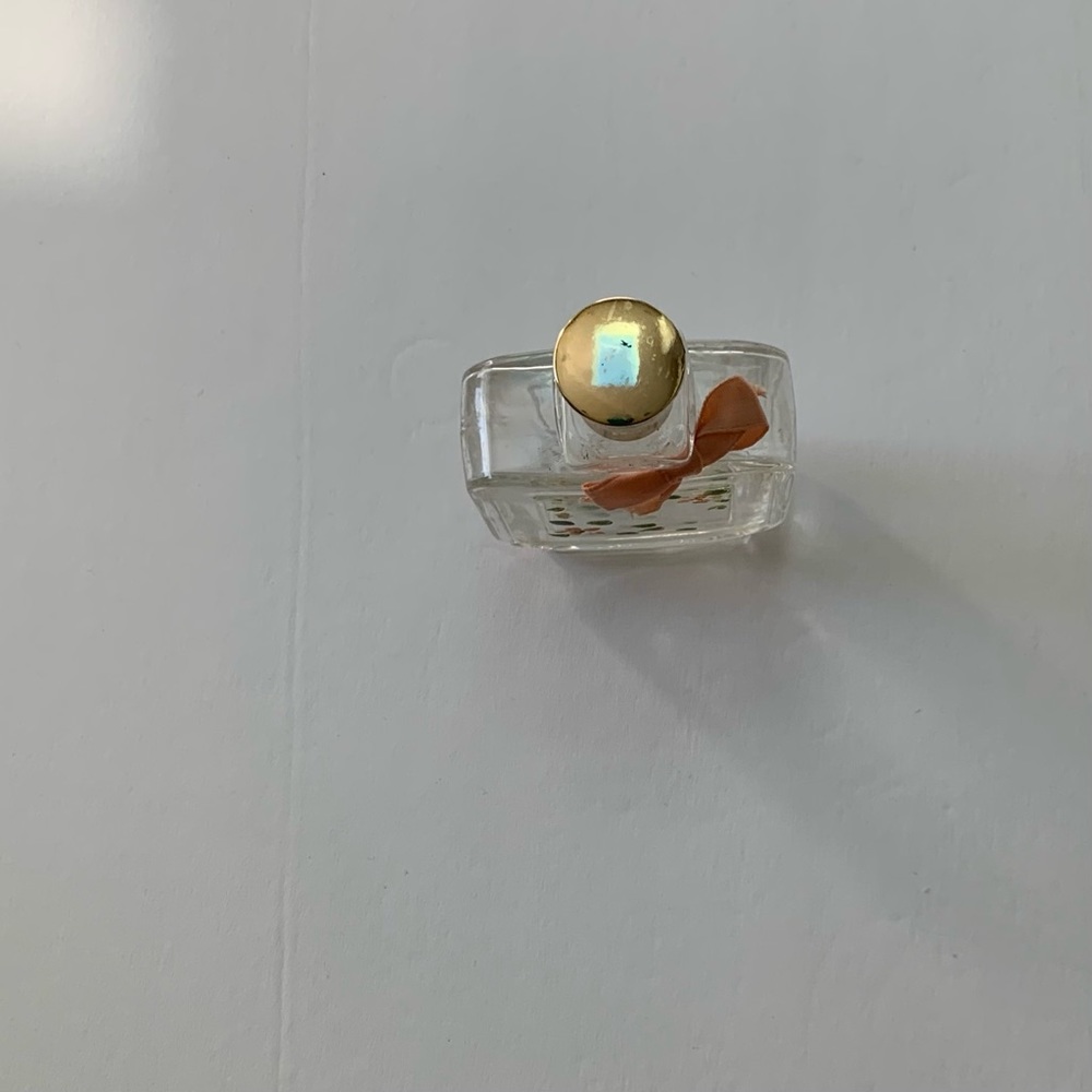 Hand painted peach flowers perfume bottle by Gale Blashka Guilt Reflections - Picture 10 of 12